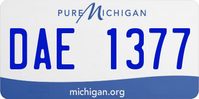 MI license plate DAE1377