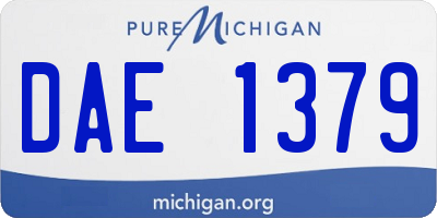 MI license plate DAE1379