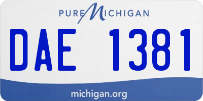 MI license plate DAE1381