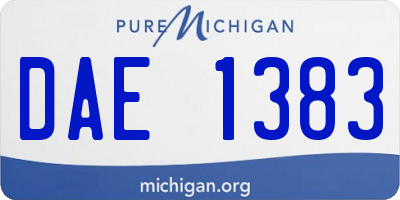 MI license plate DAE1383