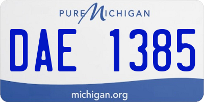 MI license plate DAE1385