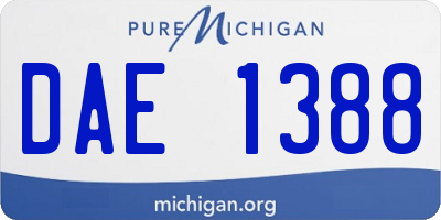 MI license plate DAE1388
