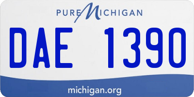 MI license plate DAE1390