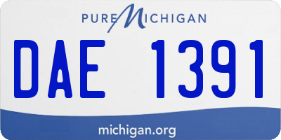 MI license plate DAE1391