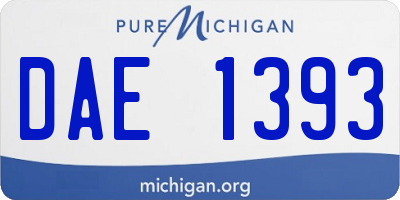 MI license plate DAE1393