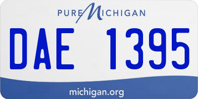 MI license plate DAE1395