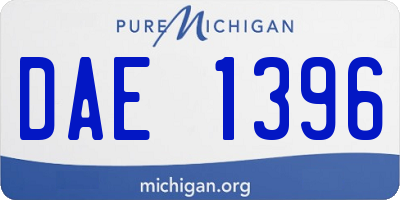 MI license plate DAE1396