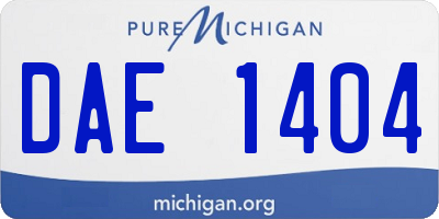 MI license plate DAE1404