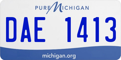 MI license plate DAE1413