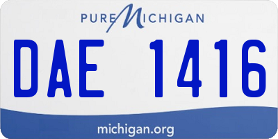 MI license plate DAE1416