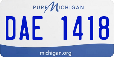 MI license plate DAE1418
