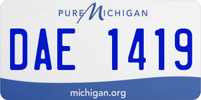 MI license plate DAE1419