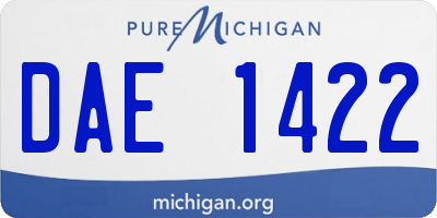 MI license plate DAE1422