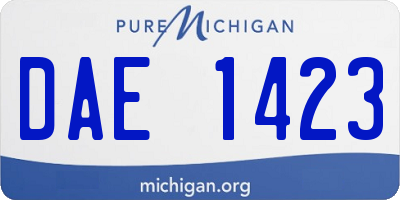 MI license plate DAE1423