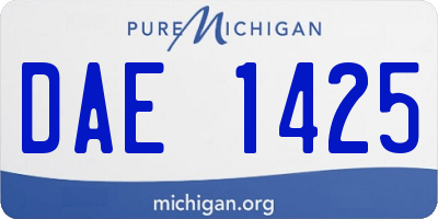 MI license plate DAE1425