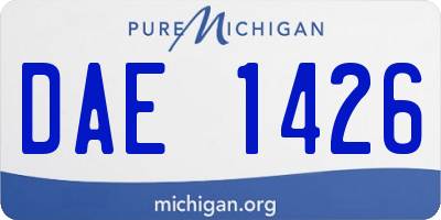 MI license plate DAE1426