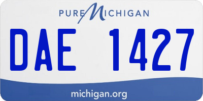 MI license plate DAE1427