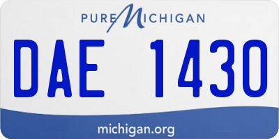 MI license plate DAE1430
