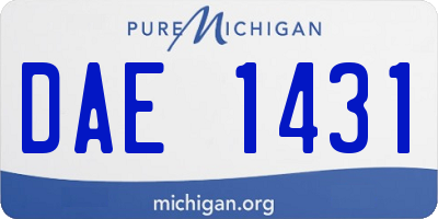 MI license plate DAE1431