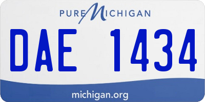 MI license plate DAE1434