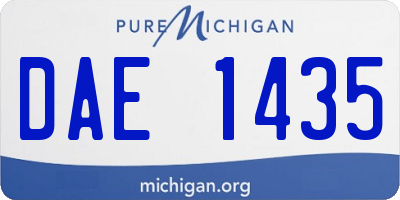 MI license plate DAE1435