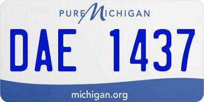 MI license plate DAE1437