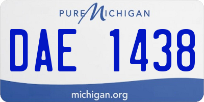 MI license plate DAE1438