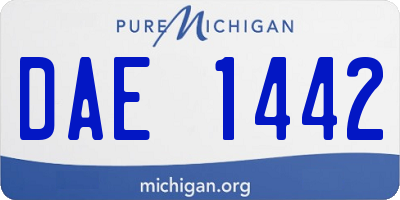 MI license plate DAE1442