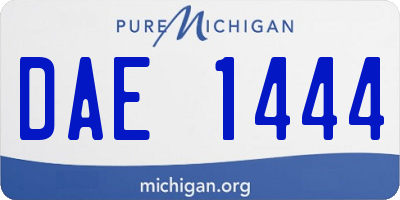 MI license plate DAE1444