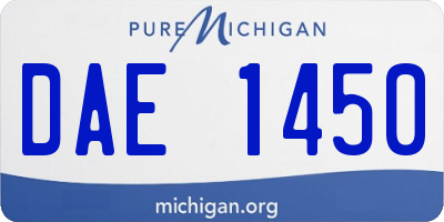 MI license plate DAE1450