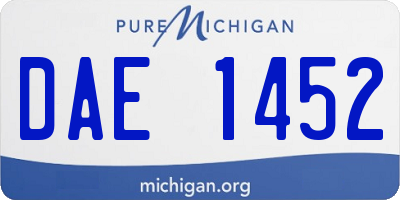 MI license plate DAE1452