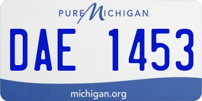MI license plate DAE1453