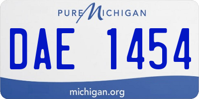 MI license plate DAE1454