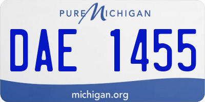 MI license plate DAE1455