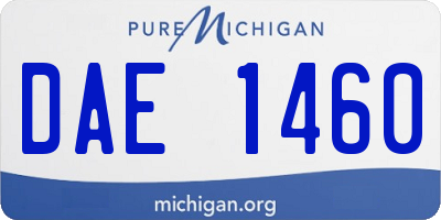 MI license plate DAE1460