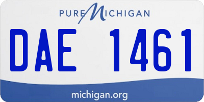 MI license plate DAE1461