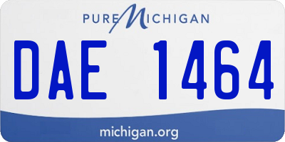 MI license plate DAE1464