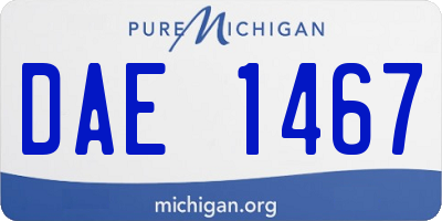 MI license plate DAE1467