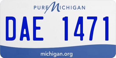 MI license plate DAE1471