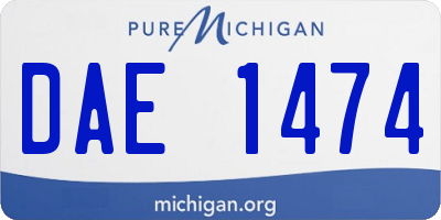 MI license plate DAE1474