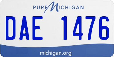 MI license plate DAE1476
