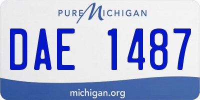 MI license plate DAE1487