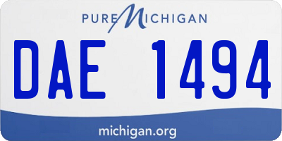 MI license plate DAE1494