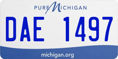 MI license plate DAE1497
