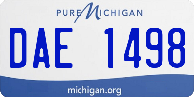 MI license plate DAE1498