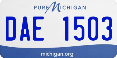 MI license plate DAE1503
