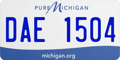 MI license plate DAE1504