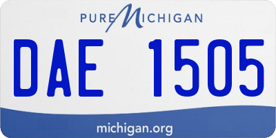 MI license plate DAE1505