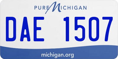 MI license plate DAE1507