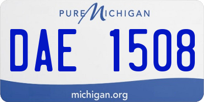 MI license plate DAE1508
